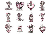 Whimsical Howdy Valentine's Clipart, an Illustration by Design Market (Thumbnail 2 of 3)