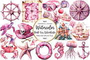 Pink Sea Adventure Clipart, an Illustration by OK Design (Thumbnail 1 of 5)