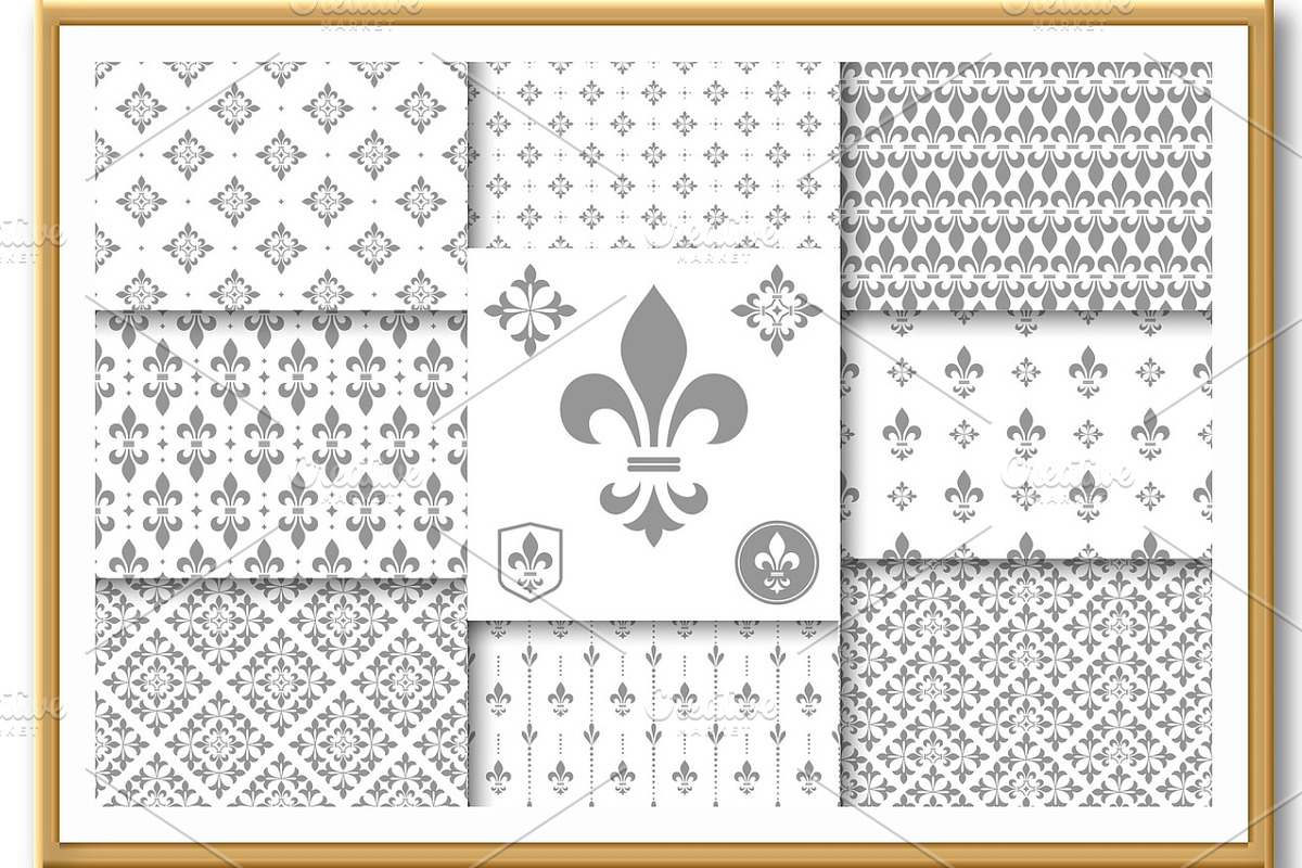 Geometric set of floral patterns, a Pattern Graphic by RODINA (Photo 2 of 3)