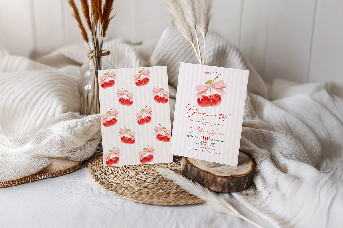 Cherry Baby Shower Invite and Evite, an Invitation Template by Digital_Mind (Photo 4 of 4)
