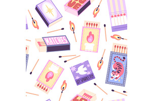 Matchbox seamless pattern. Stylish, a Texture Illustration by LadadikArt