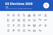 US Election Clipart, an Outline Icon by Amogh Design (Thumbnail 3 of 8)