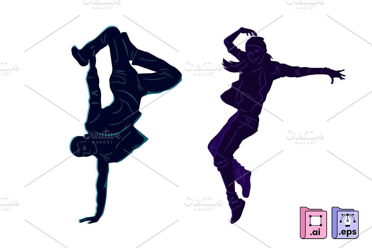 Urban Dancer Silhouette Set, a Person Illustration by MISS CHATZ (Photo 3 of 3)