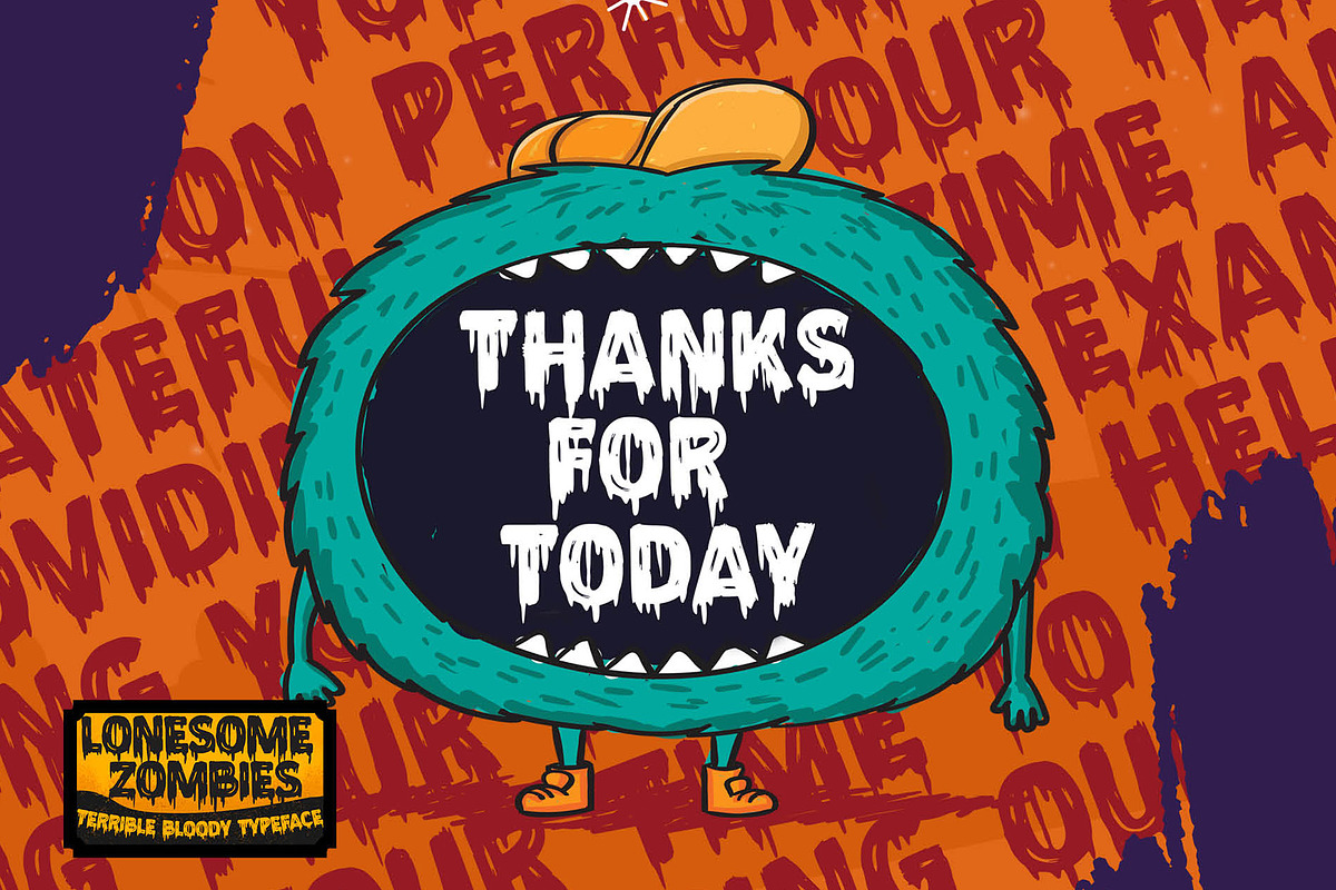 Lonesome Zombies - Terrible Bloody, a Font by Gassstype (Photo 8 of 8)
