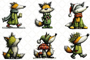 Whimsical Christmas Fox Clipart, an Illustration by Black Bird Studio (Thumbnail 4 of 6)