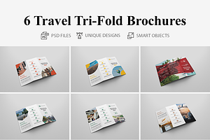 6 Travel Tri Fold Bochures