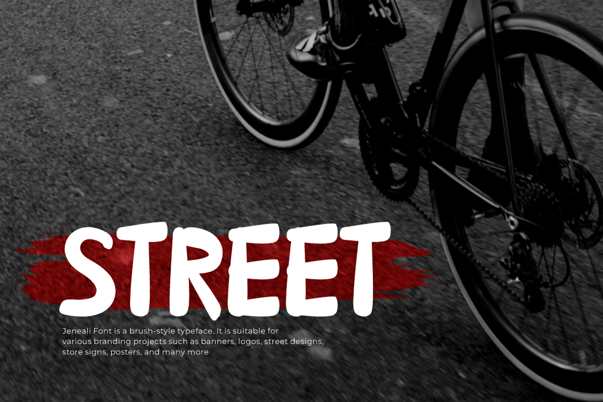 Jeneali - Street Brush Font, a Handwritten Font by QR Design Studio (Photo 2 of 8)