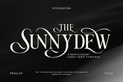 Sunnydew, a Serif Font by Burntilldead (Thumbnail 1 of 11)