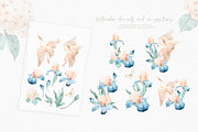 Watercolor Irises Flowers and Herons, an Illustration by Alamella (Thumbnail 6 of 15)