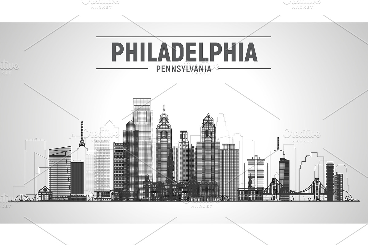 Philadelphia Pensylvania USA skyline, an Illustration by Sky and glass (Photo 5 of 6)