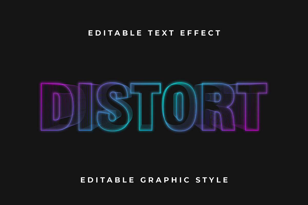 Neon Gradiente Lined Text Effect