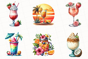Tropical Beach Cocktail Clipart, an Illustration by OK Design (Thumbnail 5 of 5)