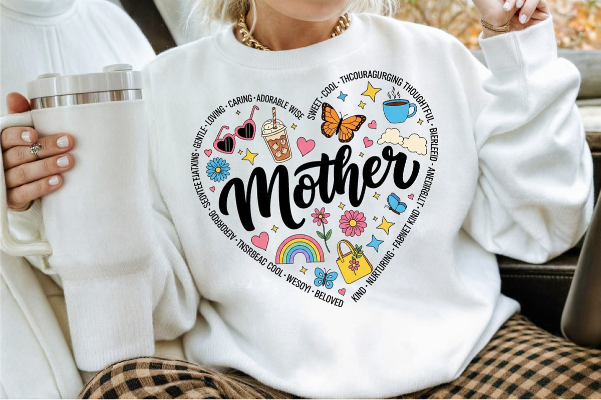 Retro Mothers Day, Mama Heart, Mom, a Seasonal Illustration by Sublimation Artist (Photo 2 of 9)
