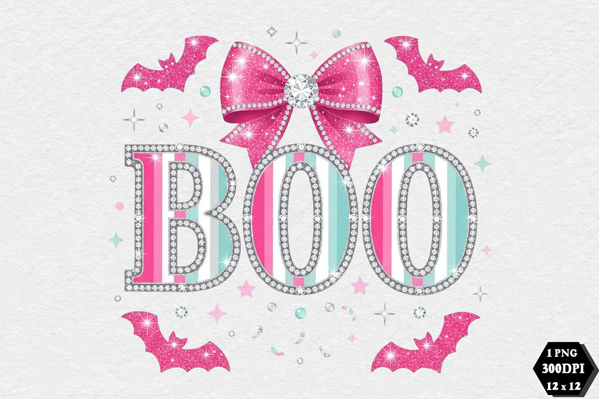 Pink Boo Halloween PNG, a Seasonal Illustration by DreamCafeArt (Photo 1 of 7)