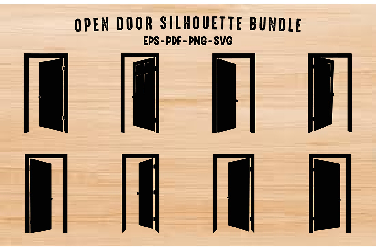 Open Door Silhouette Clipart Bundle, an Object Illustration by Gfx Expert Team (Photo 1 of 3)