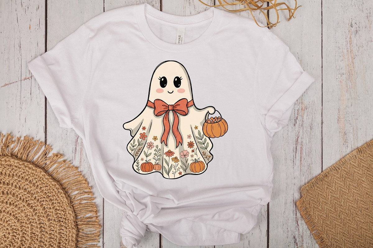 Cute Halloween Ghost PNG, a Work Illustration by CraftArtStudio (Photo 3 of 4)