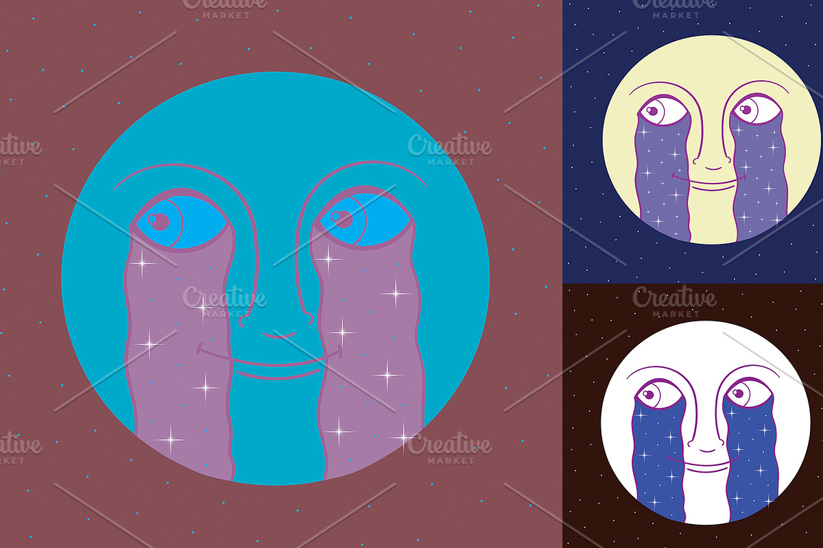 Cry Moon, a Decorative Illustration by Natalia Flurno (Photo 2 of 7)