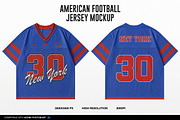 American Football Jersey Mockup, a Shirt Mockup by Irhasalfahad (Thumbnail 1 of 4)