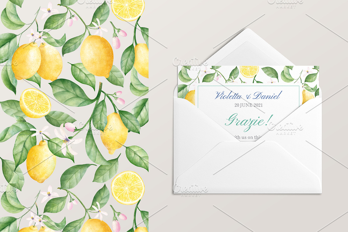 Lemons Wedding Suite, an Invitation Template by Corina Moscu (Photo 2 of 5)