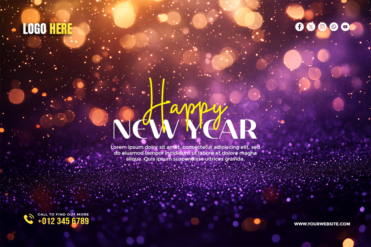 Happy New Year Template Bundle, a Social Media Template by gstudiovect21 (Photo 10 of 16)