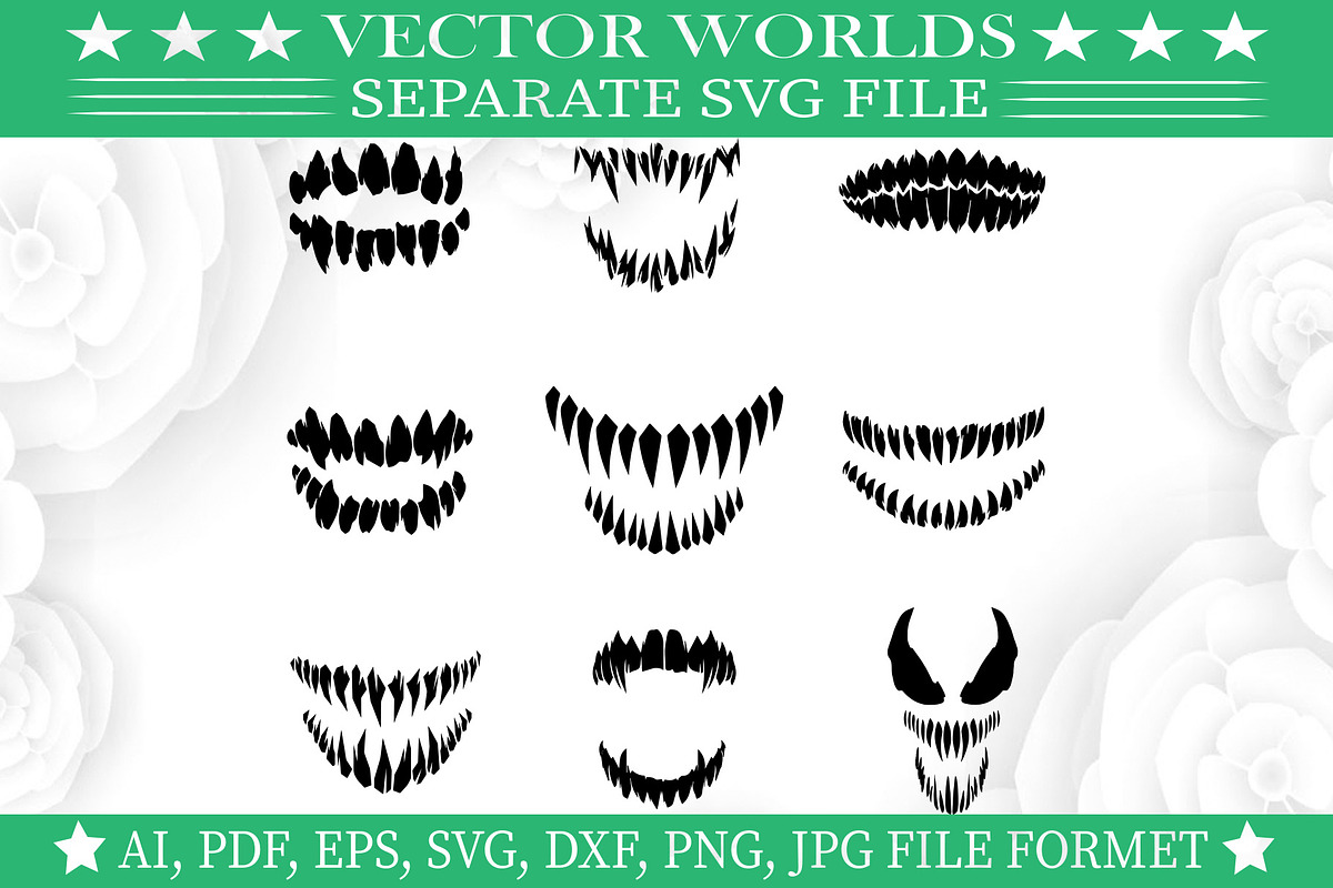 Venom Teeth SVG, Venom Teeth SVG, an Object Graphic by VectorWorlds