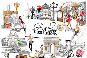 Set of Paris illustrations!