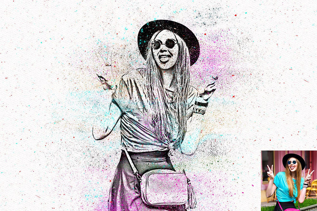 Grunge Spray Art Photoshop Action, an Action Add-On by Studio Retouch (Photo 9 of 18)