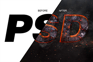 Magma Text Effect Photoshop Action