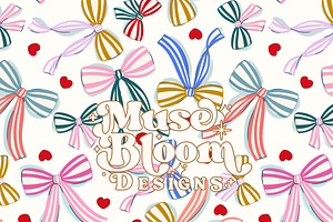 Colorful Bows Seamless Pattern