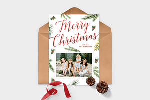 Christmas Photo Card Template -CD086