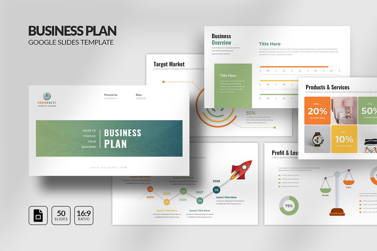 Business Plan Google Slides Template, a Presentation Template by Design Vault (Photo 1 of 7)