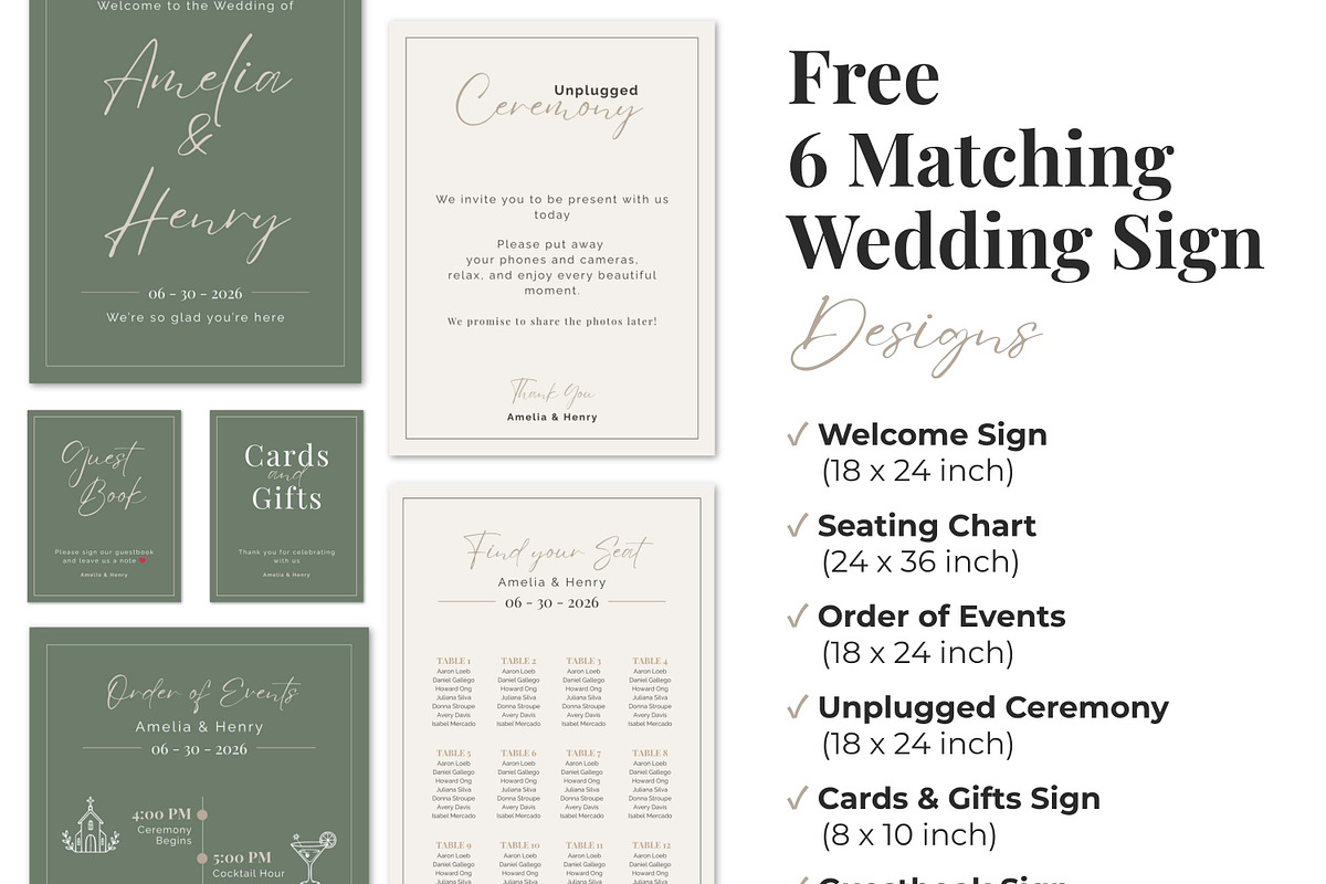 Sage Green Wedding Website Invite, a Landing Page Template by Everyday Perfection (Photo 7 of 10)