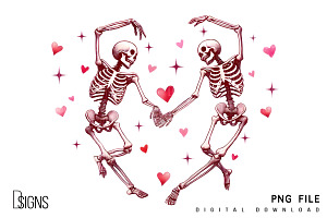 Valentine's Day Png Skeleton Heart, a Seasonal Illustration by Design Station