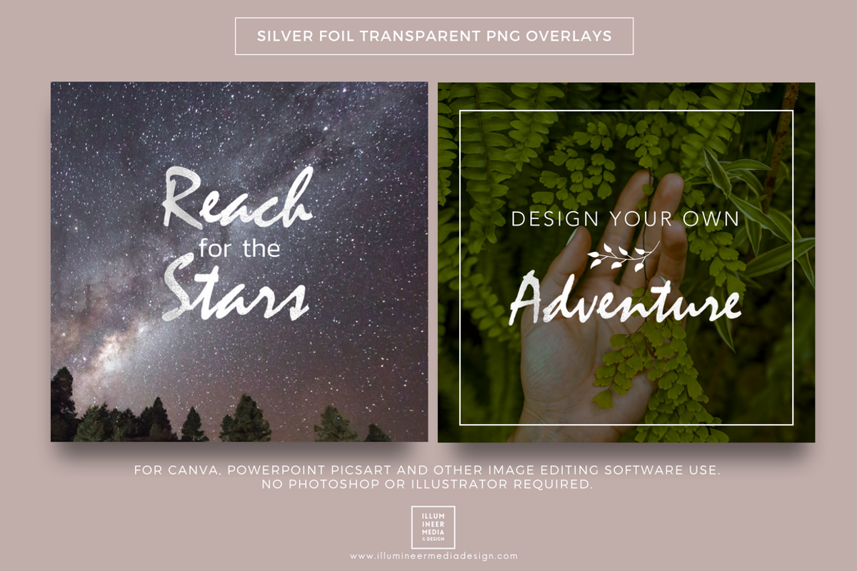 GOLD & SILVER FOIL WORD OVERLAY PACK, an Object Graphic by Illumineer Media & Design (Photo 10 of 12)