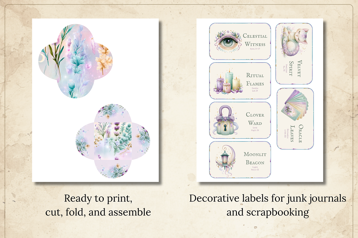 Magical Moon Junk Journal Mini Kit, a Decorative Illustration by Print Haven Mochi Vintage (Photo 5 of 9)