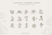 Vintage Flower Icons - Logo Elements, an Illustration by BlumenSoul (Thumbnail 3 of 7)