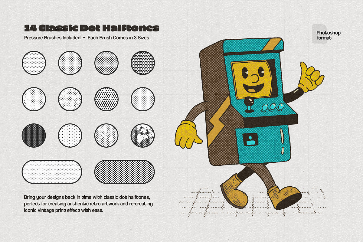 Retro Halftone Photoshop Brushes, a Brush Add-On by brushapes.com (Photo 3 of 12)