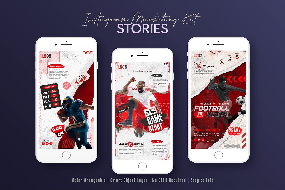 Football Soccer Social Media Post, a Social Media Template by Creative_View (Photo 7 of 8)