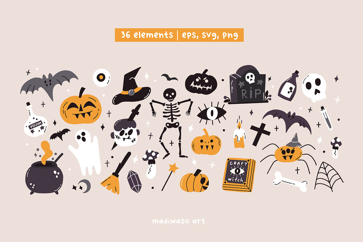 HALLOWEEN - cards, patterns graphic, a Seasonal Illustration by Madiwaso (Photo 3 of 9)