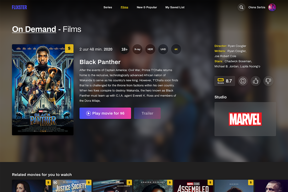 Flixster streaming service web kit, an UI Kit Template by SPACECAKE (Photo 8 of 15)