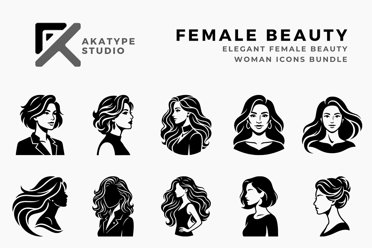 Elegant Female Beauty, a Solid Icon by Akatype Studio (Photo 1 of 3)