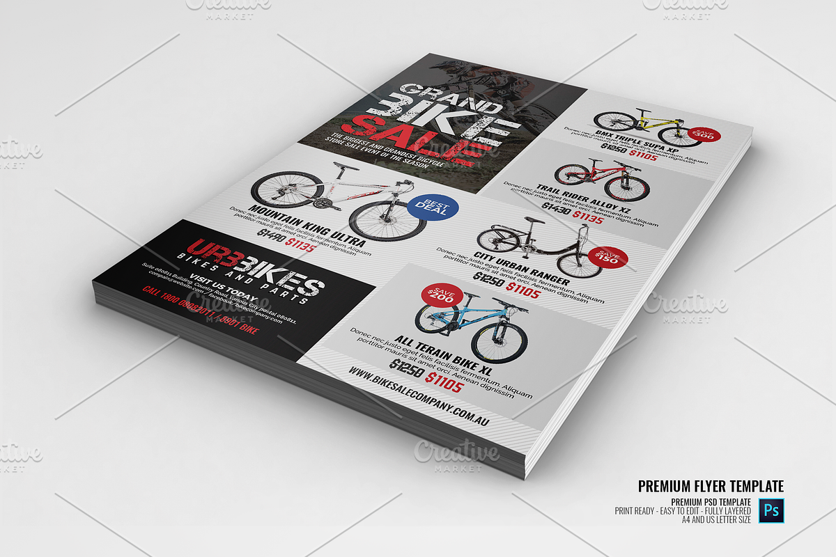 Bicycle Shop Promo Flyer, a Flyer Template by PSDPixel (Photo 2 of 5)