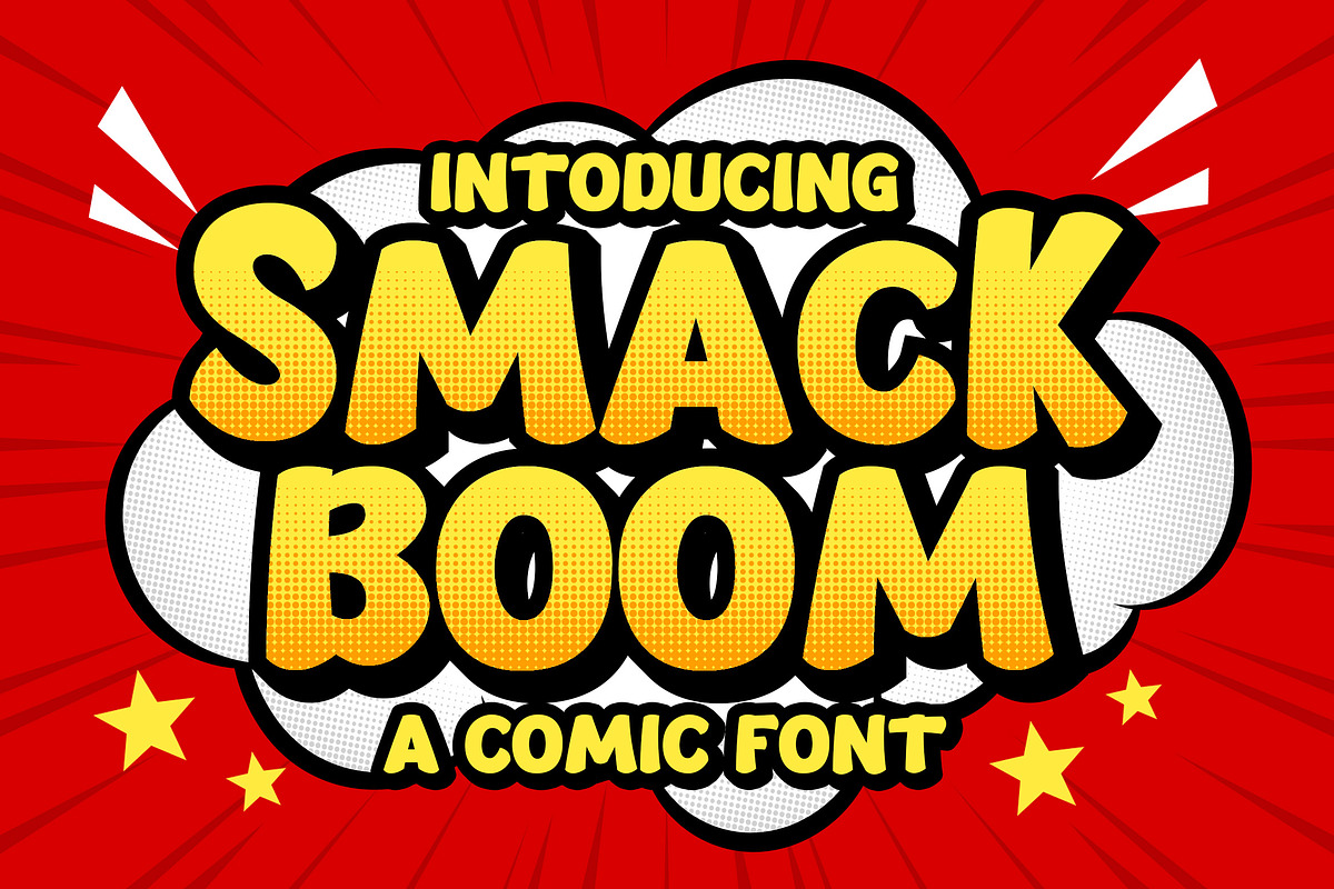 Smack Boom a Cartoon Font, a Font by Blankids Studio (Photo 8 of 8)