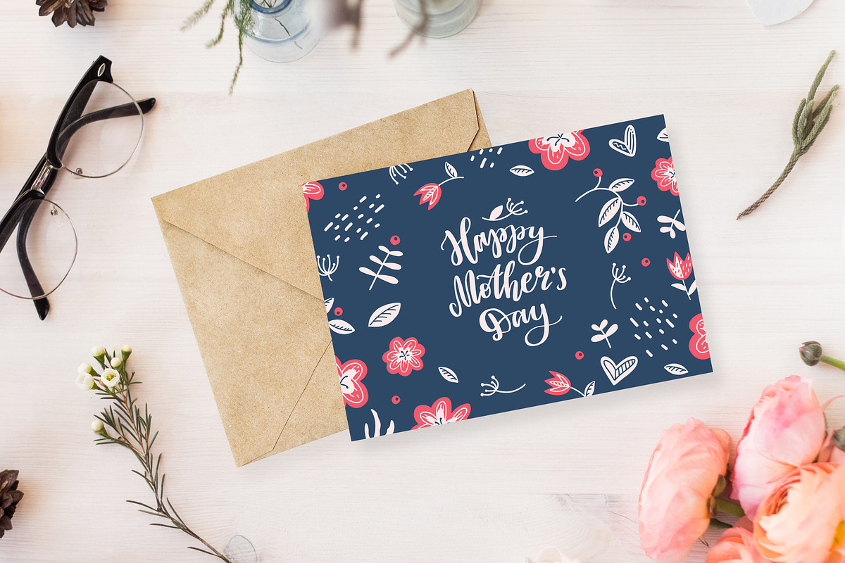 Happy Mother's Day cards & patterns, a Texture Illustration by redcollegiya design (Photo 8 of 8)