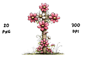 Whimsical Easter Cross Floral Spring, a Seasonal Illustration by GiraffeCreative (Thumbnail 3 of 20)