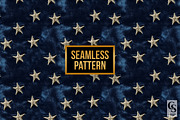Gold Stars Embroidery on Blue Velvet, a Pattern Graphic by Creative Store (Thumbnail 4 of 5)