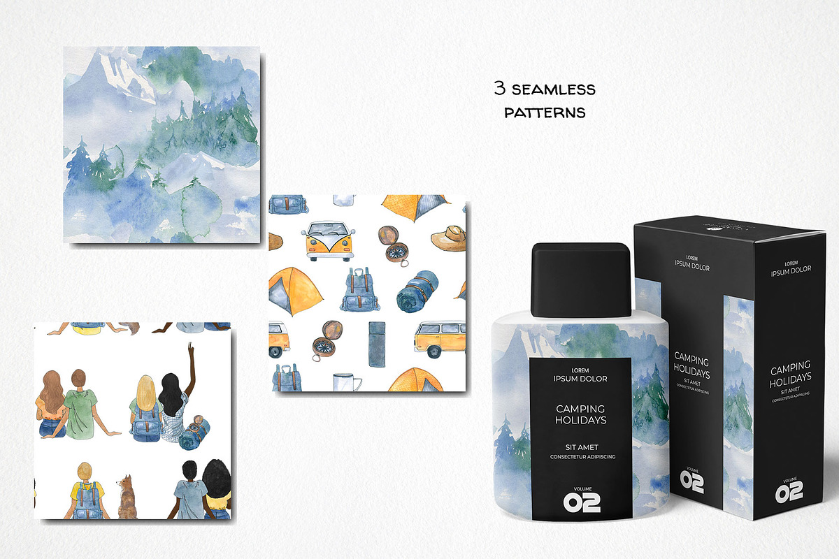 Watercolor travel bundle, summer set, a Person Illustration by LyubovZaytseva (Photo 7 of 20)