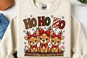 Ho Ho Ho Christmas Reindeer PNG, a Seasonal Illustration by Canvas Craft (Thumbnail 2 of 6)