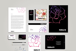 Floral Stationary Template + Mockup
