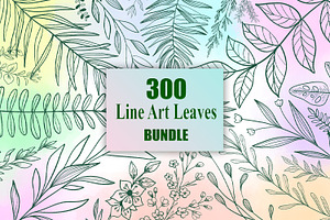 Hand Drawn Line Art Leaves, a Decorative Illustration by Digital Studio